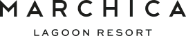 Logo du Marchica Lagoon Resort avec le nom en texte noir sur fond blanc