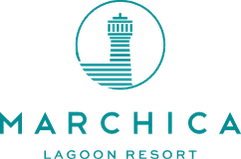 Logo de l'entreprise Marchica, représentant un personnage stylisé en bleu sur fond vert
